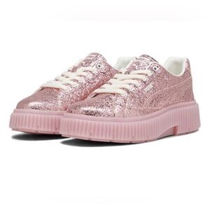 Puma Dinara Platform Sneakers Pink Glitter Metallic Size 7.5 Flatform Metallic